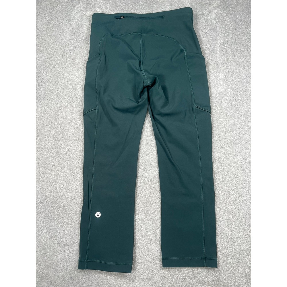 Lululemon Speed Up Crop 21" Dark Forest Green Luxtreme Running Leggings Size 4 - Picture 10 of 12